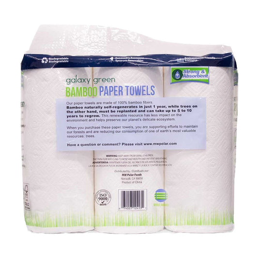 Bamboo Paper Kitchen Towels - 150 Sheets - 3 Pack - Polar