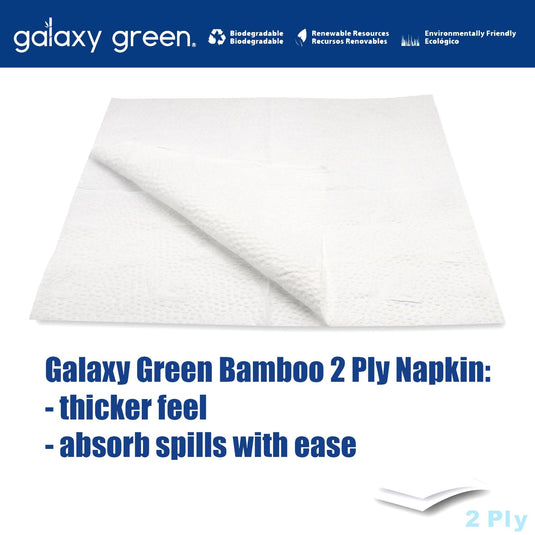 Galaxy Green Bamboo Napkins - 2-Ply - 100 count - 12 Pack - Polar