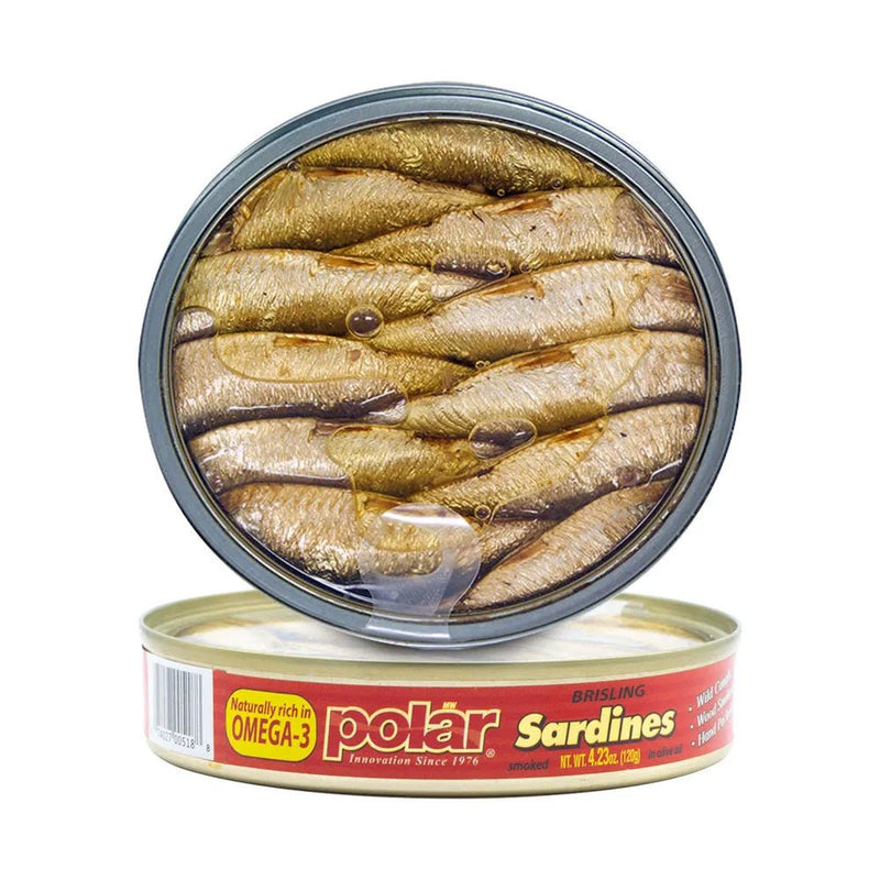 Load image into Gallery viewer, Brisling Sardines Smoked in Olive Oil - 4.23 oz - 12 Pack - Polar
