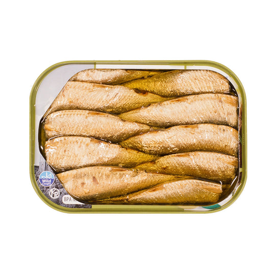 Smoked Brisling Sardines in Olive Oil - 3.52 oz - 12 Pack - Polar