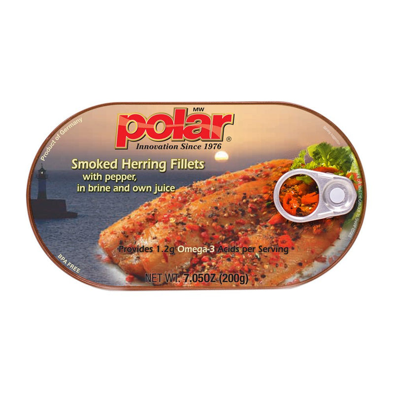 Load image into Gallery viewer, Smoked and Peppered Herring Fillets - 7.05 oz - Multiple Pack Sizes - Polar