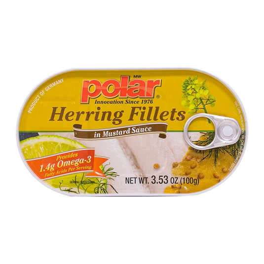 Herring in Mustard Sauce - 3.53 oz - Multiple Pack Sizes - Polar