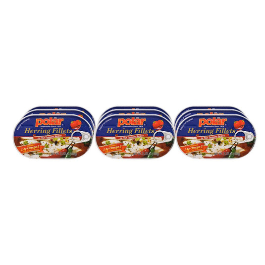 Herring in Hot Tomato Sauce - 3.53 oz - Multiple Pack Sizes - Polar