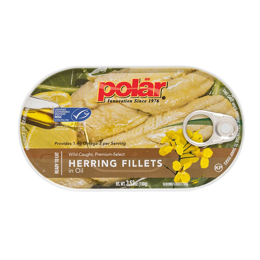 Herring Fillets in Oil - 3.53 oz - Multiple Pack Sizes - Polar