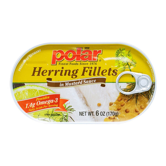 Herring in Mustard Sauce -6 oz - 14 Pack - Polar