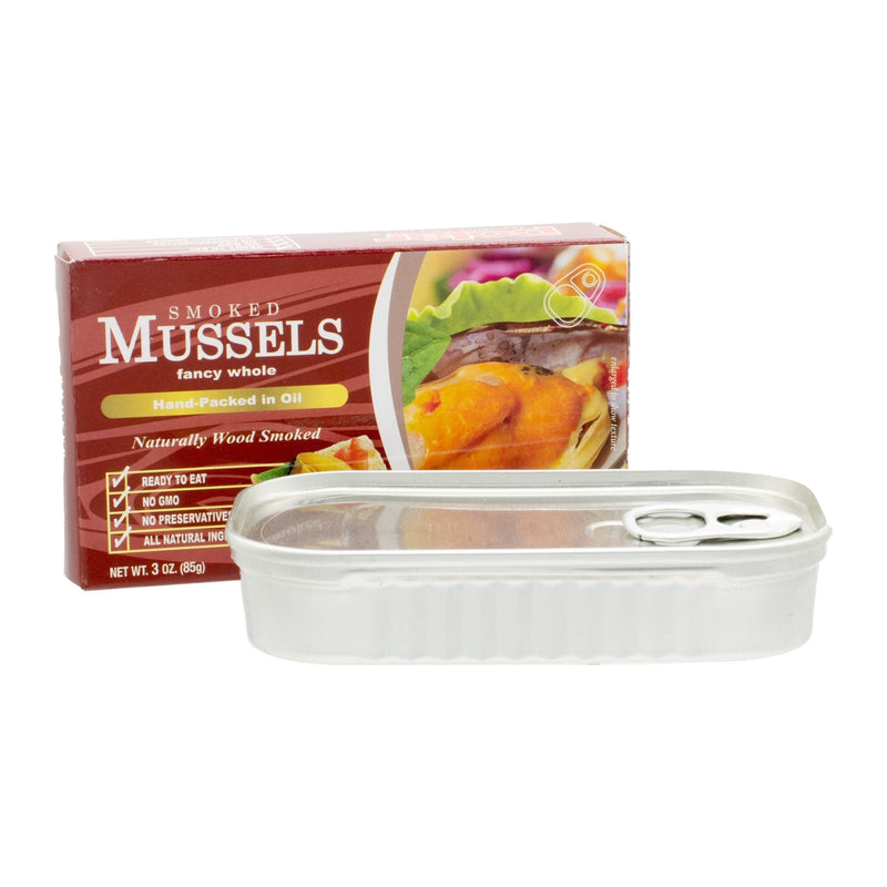 Load image into Gallery viewer, Fancy Whole Smoked Mussels - 3 oz - 24 Pack - Polar