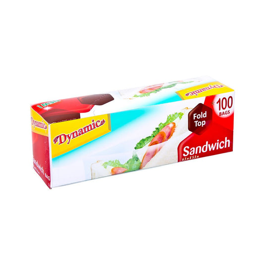 Dynamic - Fold Top Sandwich Bags - 100 Count - 24 Pack - Polar