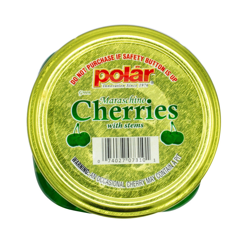 Load image into Gallery viewer, Green Maraschino Cherries With Stems - 7 oz - 12 Pack - Polar
