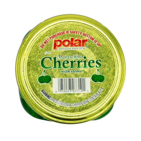 Green Maraschino Cherries With Stems - 7 oz - 12 Pack - Polar
