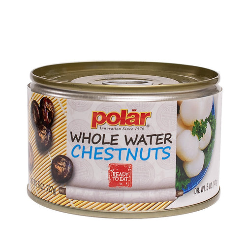 Peeled Whole Water Chestnuts - 8 oz - Multiple Pack Sizes - Polar