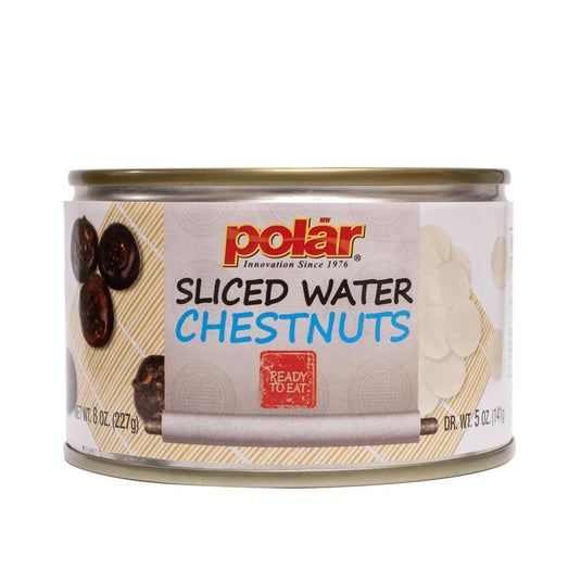 Peeled Sliced Water Chestnuts 8 oz (Pack of 6 or 12) - Polar