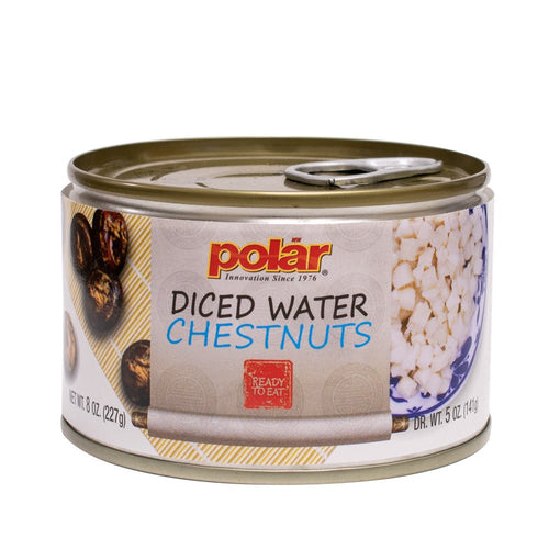 Peeled Diced Water Chestnuts 8 oz (Pack of 6 or 12) - Polar