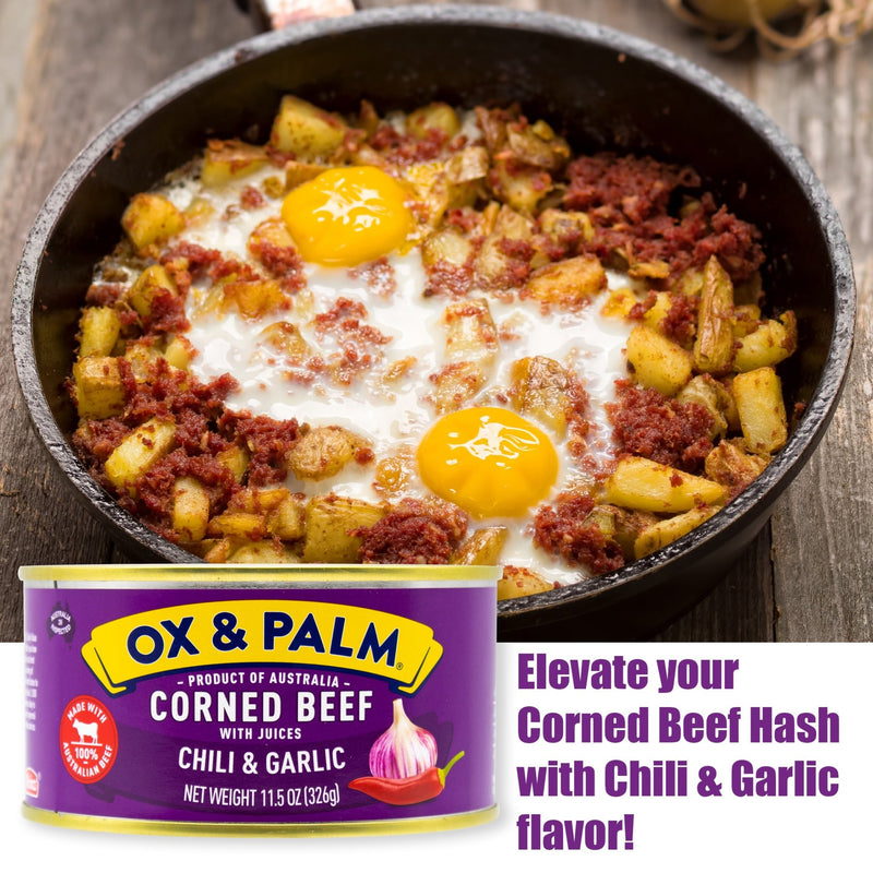 Load image into Gallery viewer, Ox &amp; Palm Corned Beef Chili &amp; Garlic Flavor - 11.5 oz - Multple Pack Sizes - Polar
