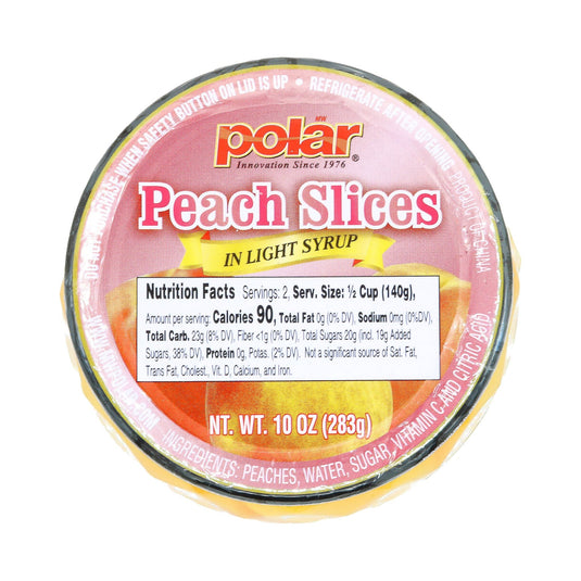 Sliced Peaches in Light Syrup - 10 oz - 12 Pack - Polar