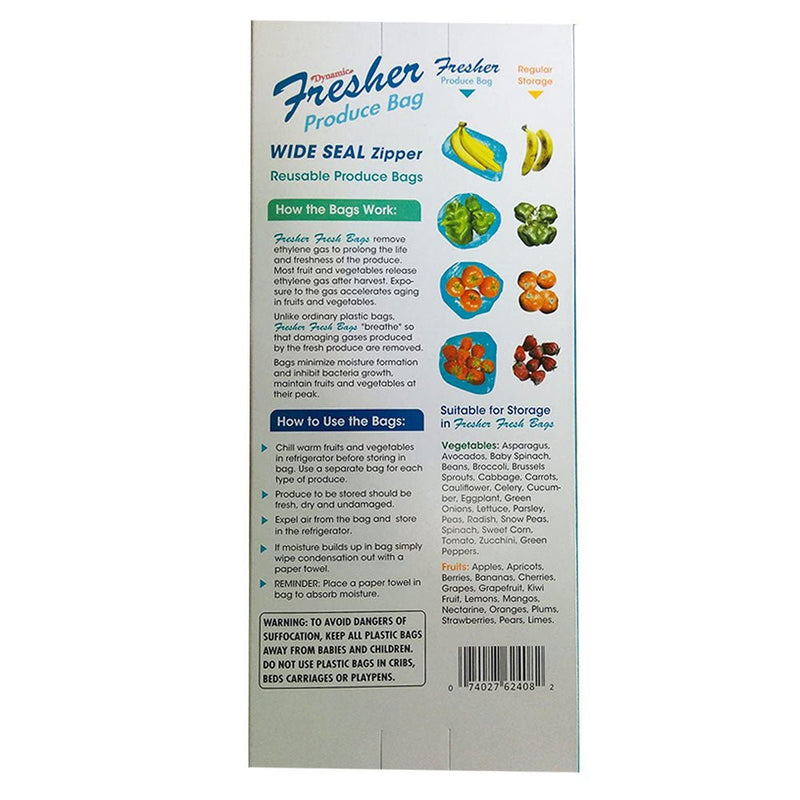 Load image into Gallery viewer, Dynamic - Wide Seal Blue Produce Zipper Bag - 8ct - Multiple Pack Sizes - Polar