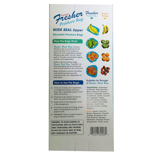 Dynamic - Wide Seal Blue Produce Zipper Bag - 8ct - Multiple Pack Sizes - Polar