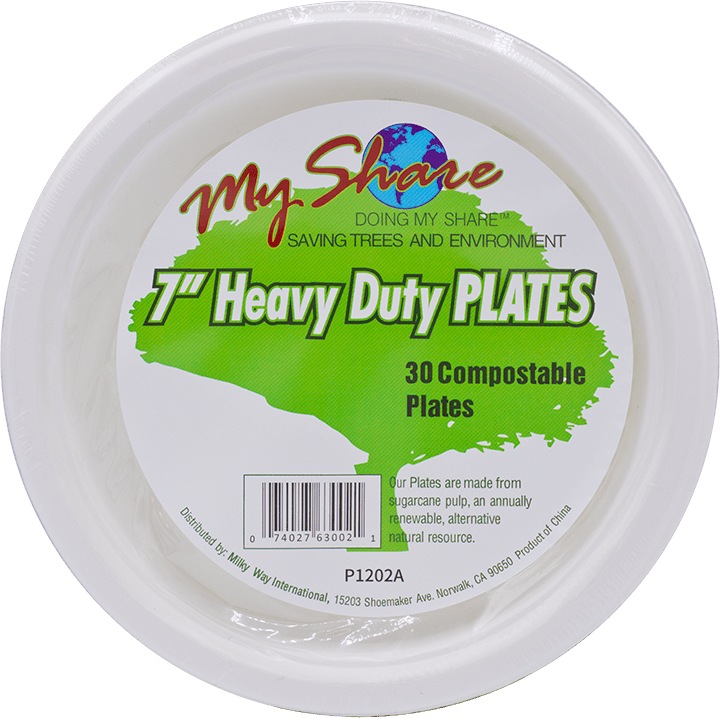 Load image into Gallery viewer, My Share Biodegradable 7" Plates, Heavy Duty, 30 Count (Pack of 4 or 12) - Polar