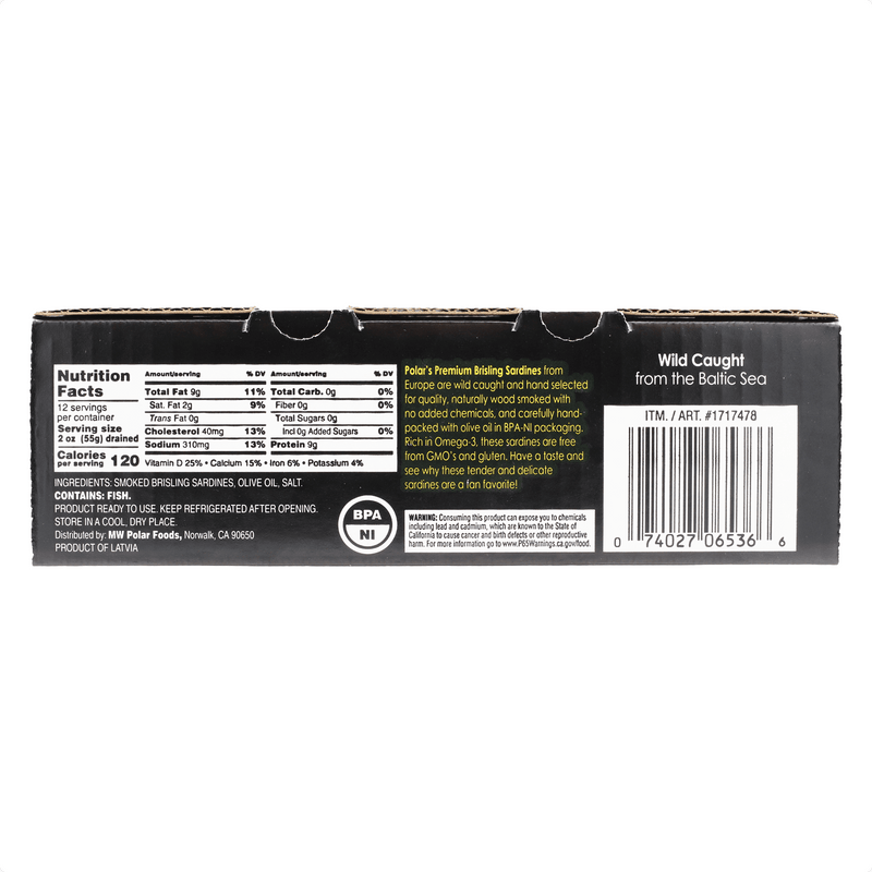 Load image into Gallery viewer, Polar Smoked Brisling Sardines in Olive Oil in Jar 3/9.5oz - 3 Pack - Polar