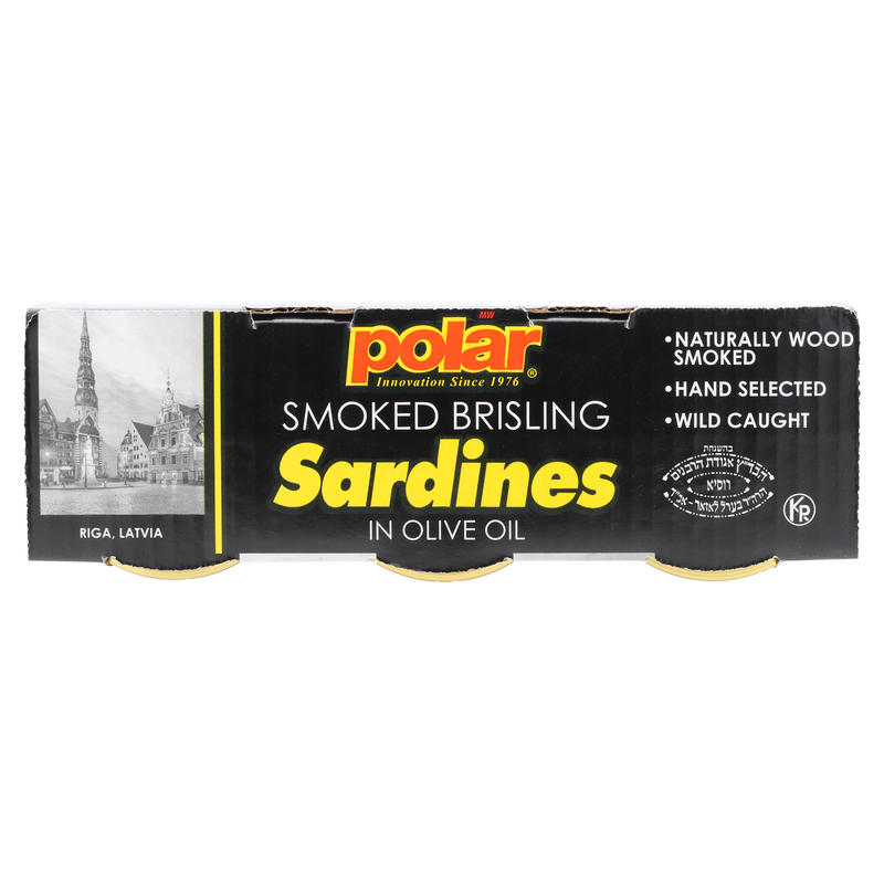 Load image into Gallery viewer, Polar Smoked Brisling Sardines in Olive Oil in Jar 3/9.5oz - 3 Pack
