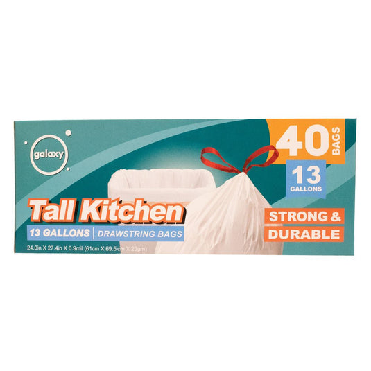 Tall Kitchen Drawstring Trash Bag - 13 Gallon - Multiple Pack Sizes - Polar