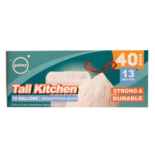 Tall Kitchen Drawstring Trash Bag - 13 Gallon - Multiple Pack Sizes - Polar