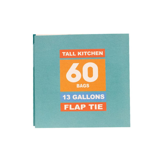 Tall Kitchen Flap Tie Thrash Bag - Multiple Pack Sizes - Polar