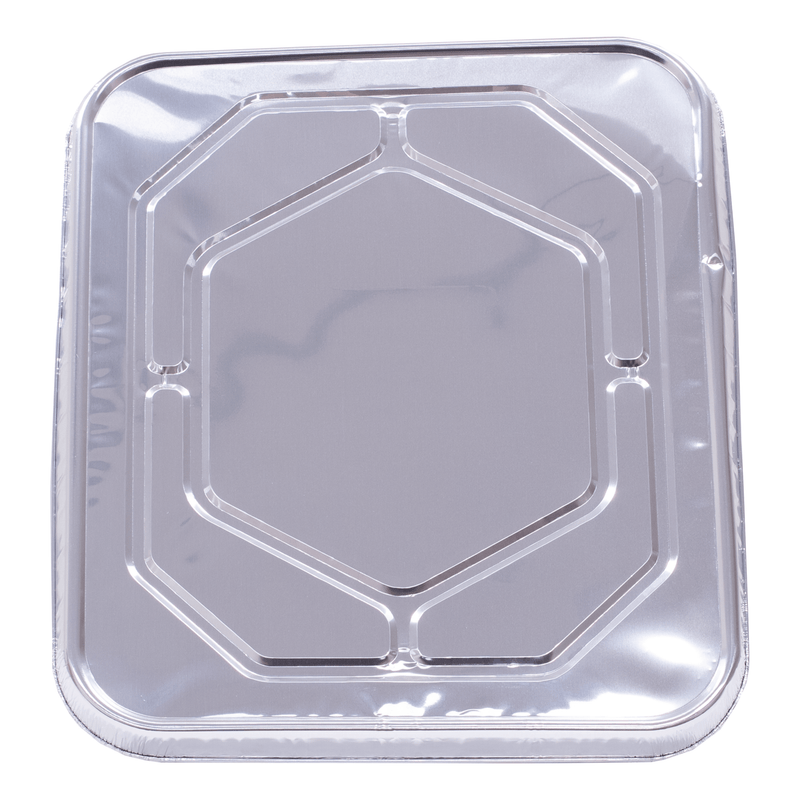 Load image into Gallery viewer, Dynamic Aluminum Half Size Steam Table Lid - 12.95&quot; x 10.7&quot; x 0.75&quot; - 100 Pack - Polar
