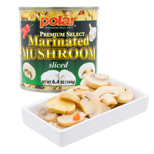 Sliced Marinated Mushrooms - 6.4 oz - 12 Pack - Polar