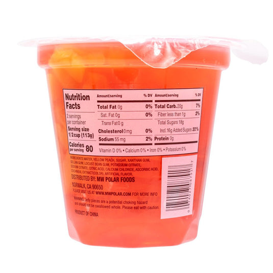 Diced Yellow Peaches in Strawberry Gel - 7 oz - 12 Pack - Polar