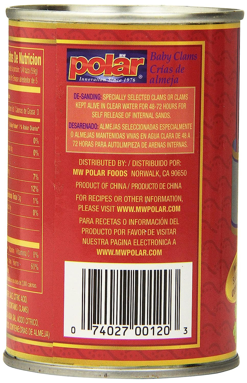Load image into Gallery viewer, Whole Baby Clams - 10 oz - 12 Pack