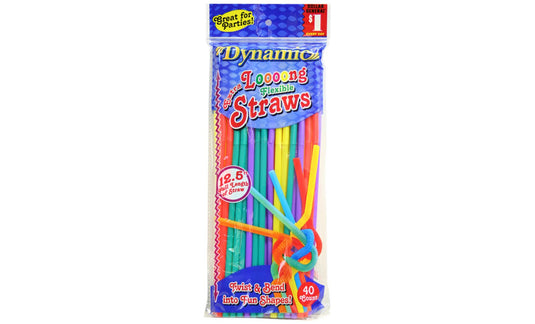Dynamic - Extra Long Flexible Straws - 36 Pack - Polar