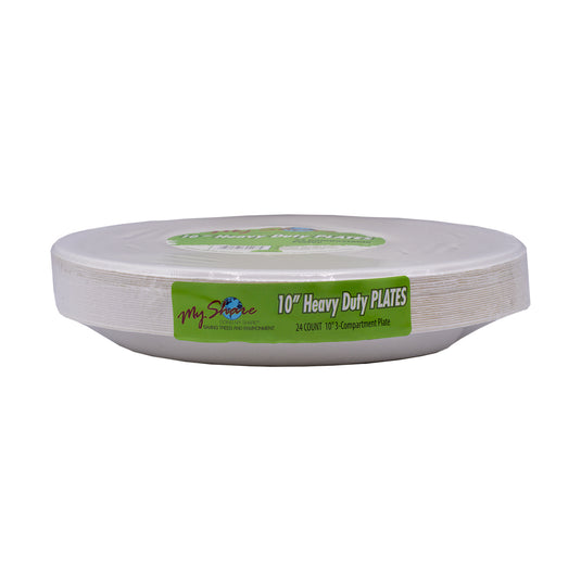 My Share Biodegradable Heavy Duty Plates - 3-Section Plates - 10