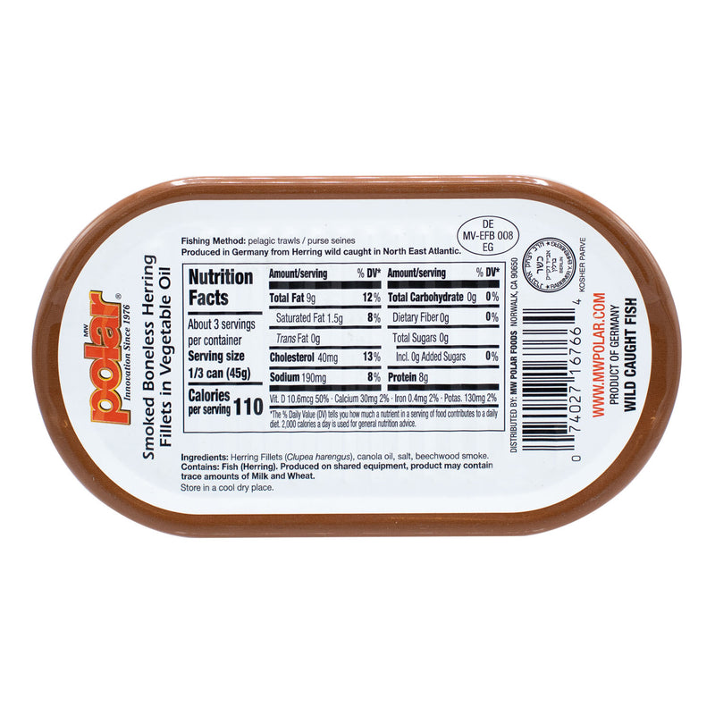 Load image into Gallery viewer, Smoked Boneless Herring Fillets in Canola Oil - 6.7 oz - Multiple Packs Sizes - Polar