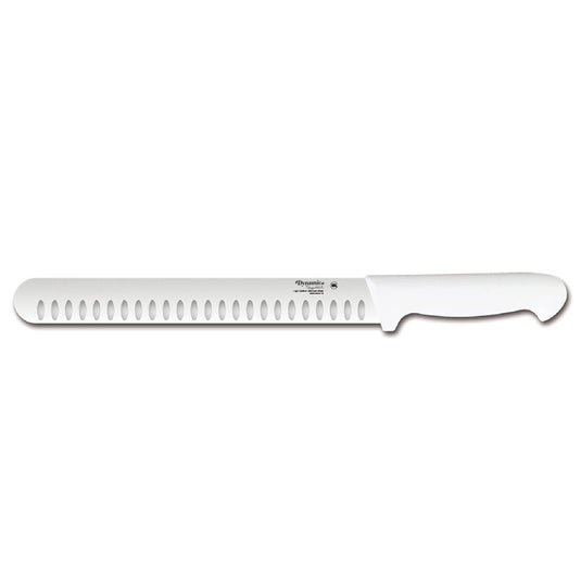 Dynamic Pro-Grip - Santoprene Softgrip - 12" Roast Slicer Granton Knife - White - Polar