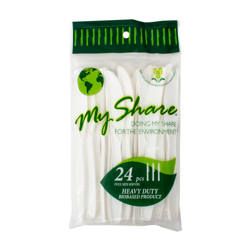 My Share Disposable PSM Cornstarch Jumbo Knives 24 count (Pack of 1, 6, or 48) - Polar