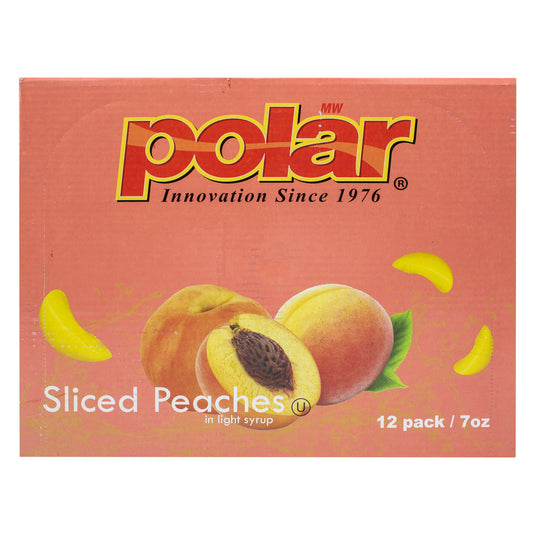 Sliced Peaches in Light Syrup - 7 oz - 12 Pack - Polar