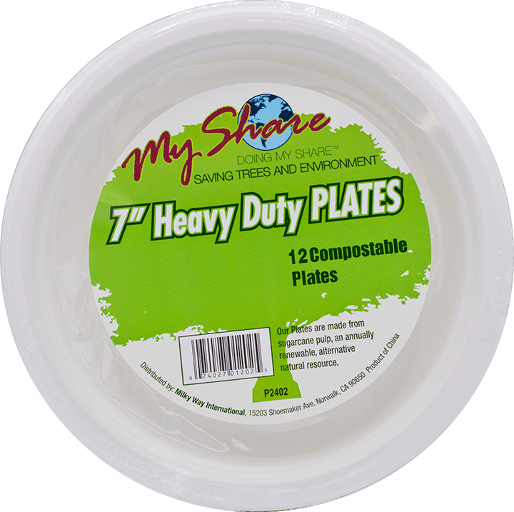 Load image into Gallery viewer, My Share Biodegradable 7" Plates, Heavy Duty- 12 Count (Pack of 4 or 24) - Polar
