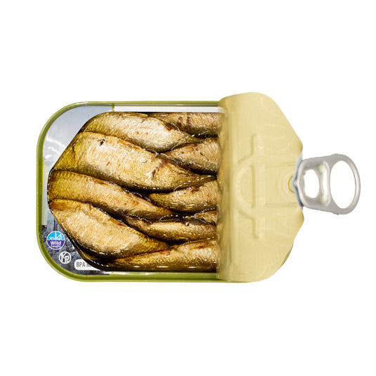 Smoked Brisling Sardines in Olive Oil, 3.52 oz Can, Single Serve, Wild Caught (Pack of 12)