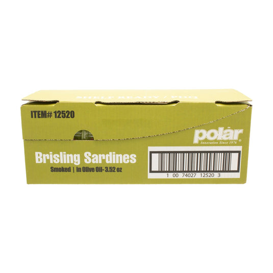 Smoked Brisling Sardines in Olive Oil - 3.52 oz - 12 Pack - Polar