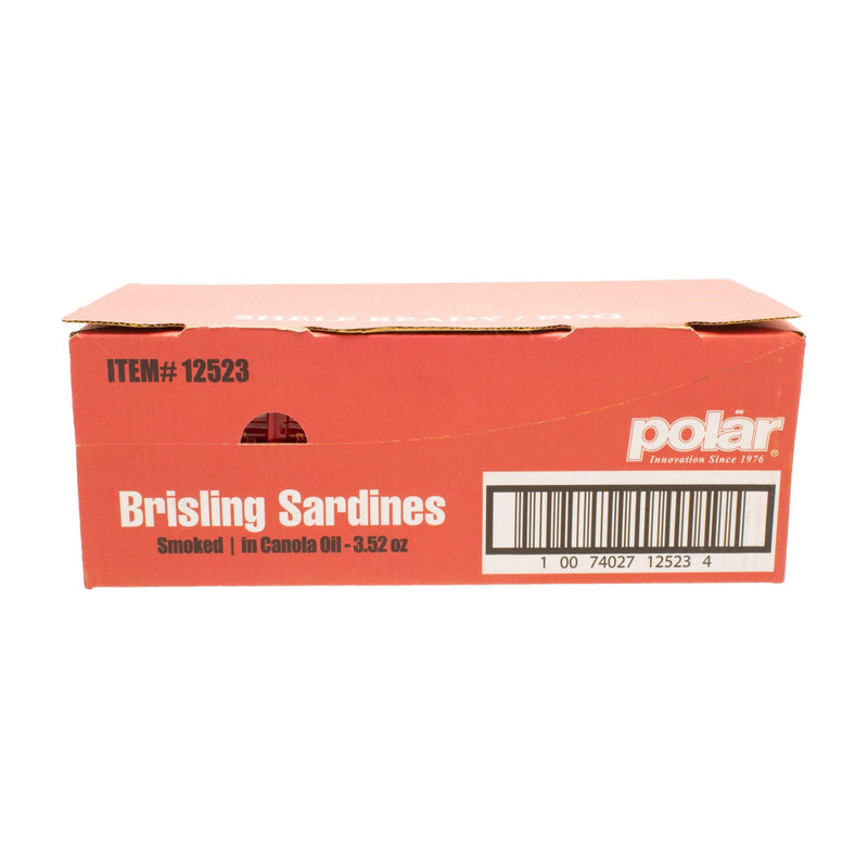 Load image into Gallery viewer, Smoked Brisling Sardines in Canola Oil, Wild Caught - 3.52 oz - 12 Pack - Polar
