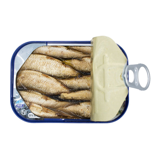 Smoked Brisling Wild Caught Sardines in Spring Water - 3.52 oz Can - 12 Pack - Polar