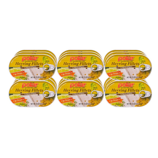 Herring in Mustard Sauce - 3.53 oz - Multiple Pack Sizes - Polar