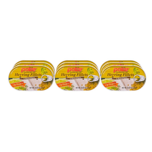 Herring in Mustard Sauce - 3.53 oz - Multiple Pack Sizes - Polar