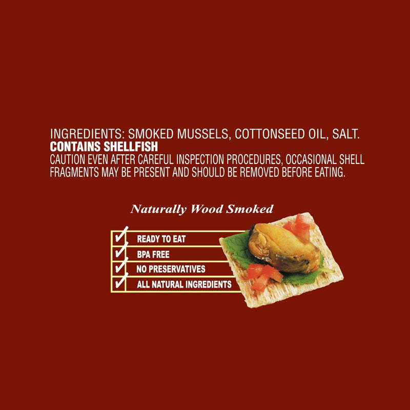 Load image into Gallery viewer, Fancy Whole Smoked Mussels - 3 oz - 24 Pack - Polar
