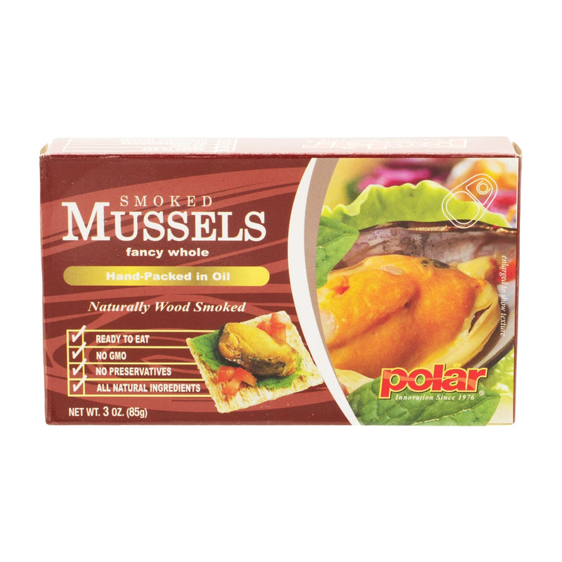 Load image into Gallery viewer, Fancy Whole Smoked Mussels - 3 oz - 24 Pack - Polar
