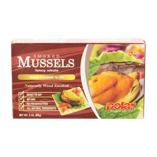 Fancy Whole Smoked Mussels - 3 oz - 24 Pack