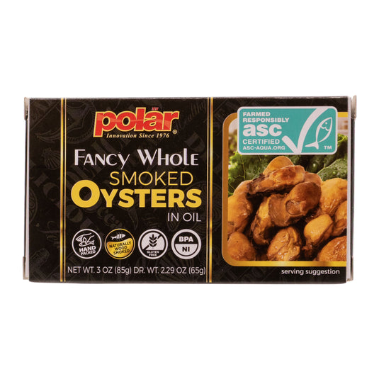 NEW! Fancy Whole Smoked Oysters (Product of Korea) 3 oz - 12 Pack