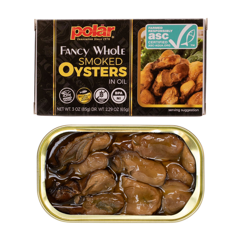 Load image into Gallery viewer, NEW! Fancy Whole Smoked Oysters (Product of Korea) 3 oz - 12 Pack
