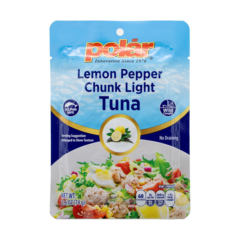 Load image into Gallery viewer, Polar Chunk Light Tuna Pouch Lemon Pepper Flavor- Pack of 24
