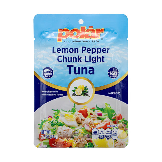 Polar Chunk Light Tuna Pouch Lemon Pepper Flavor- Pack of 24